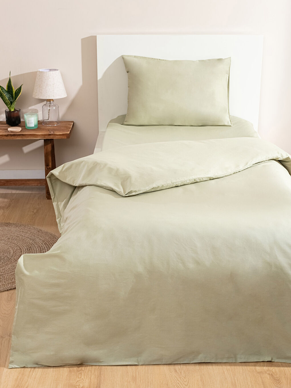 Single Plain Cotton Duvet Cover Set -S2FF09Z8-S3L