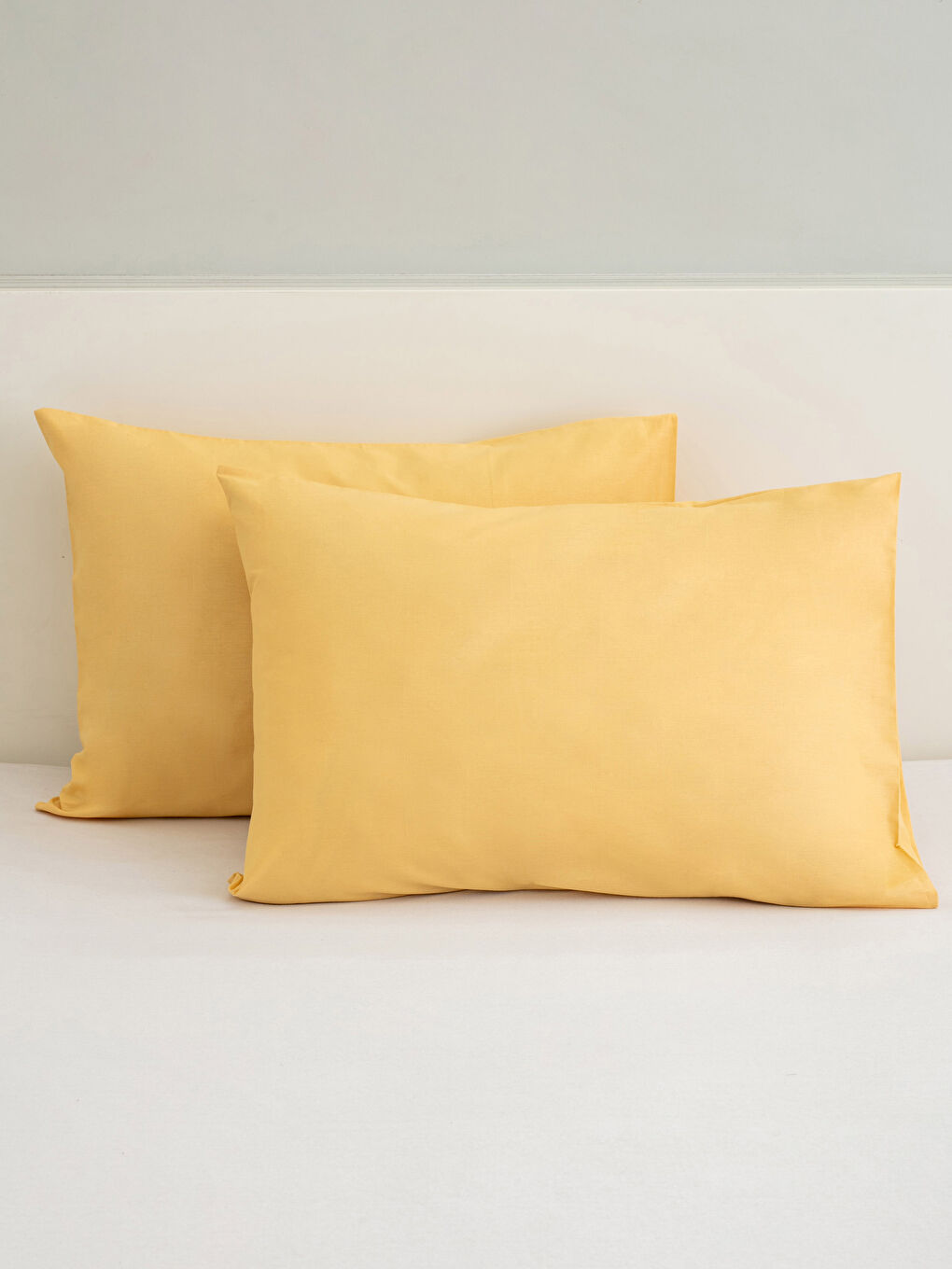 Lot de 2 Taies d'Oreiller en Coton Uni 50x70 cm-1