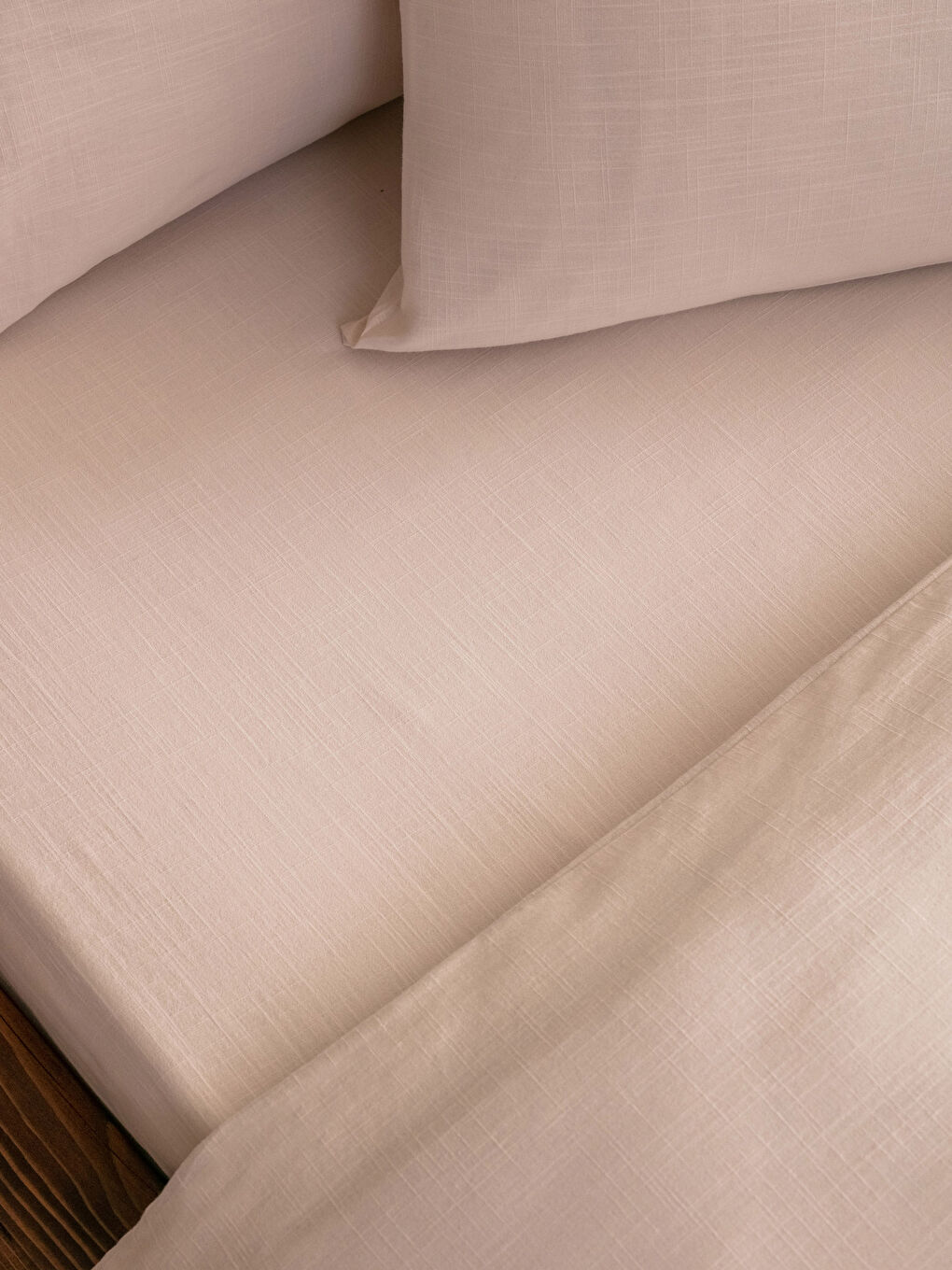 Plain Cotton Linen Look Double Duvet Cover Set -S2FF41Z8-CTF