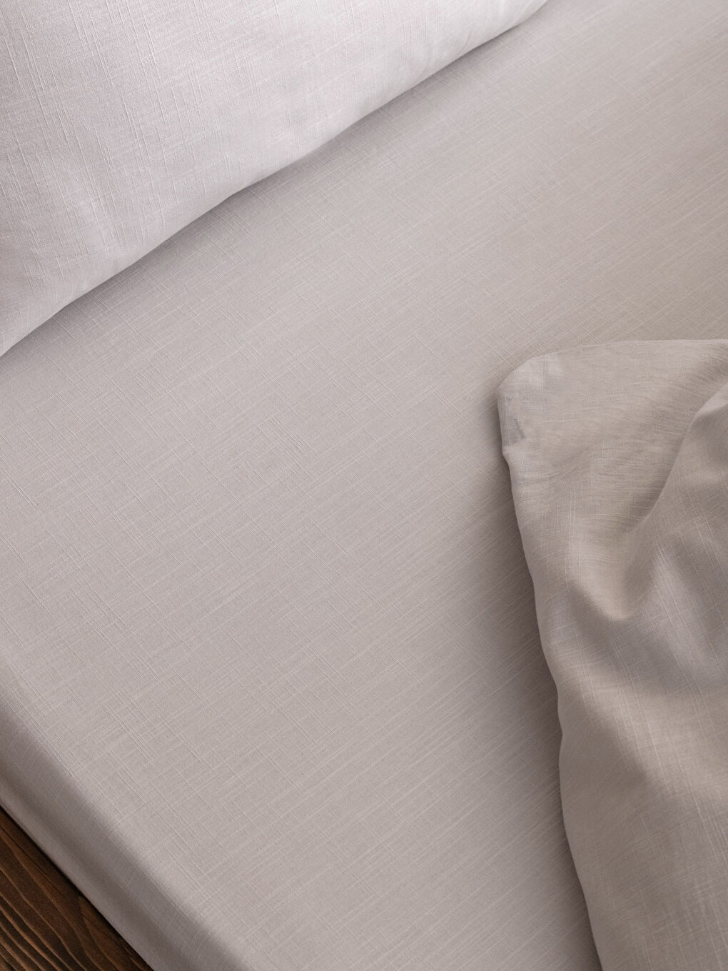 Antrasit Düz Pamuklu Keten Görünümlü Çift Kişilik Nevresim Takımı-4