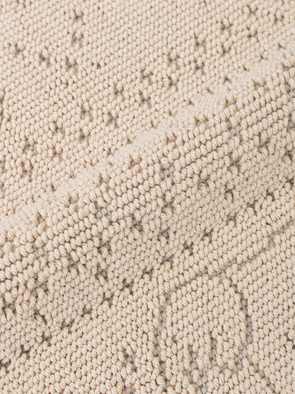 Ekru Pamuklu Desenli Banyo Paspası 2'li-2