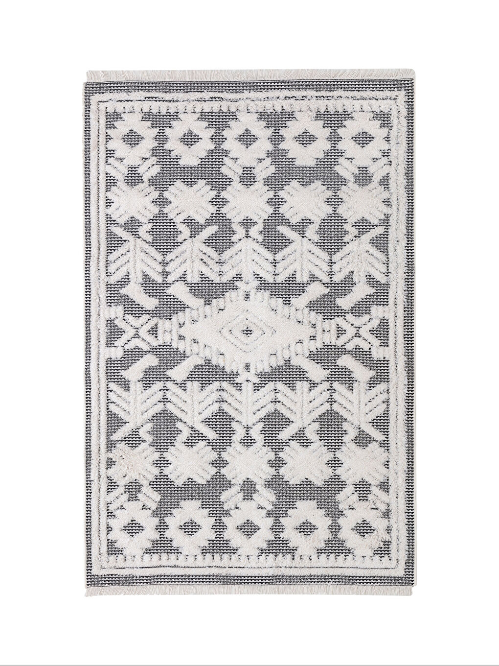 Karışık Desenli Saçaklı Halı 120x180 cm-4