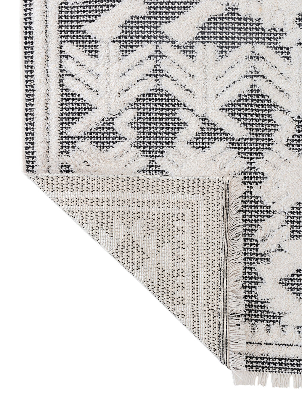 Karışık Desenli Saçaklı Halı 120x180 cm-1