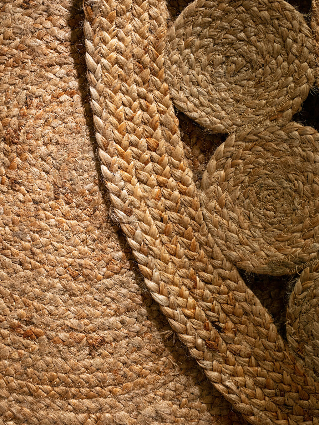 Bej Kendinden Desenli Jüt Halı 90x90 cm-3