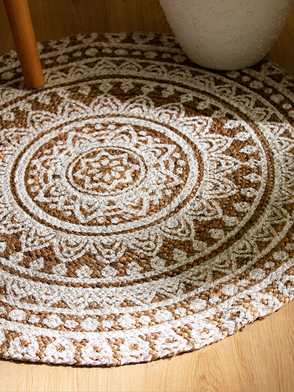 Ethnic Patterned Round Carpet 90x90 Cm-2