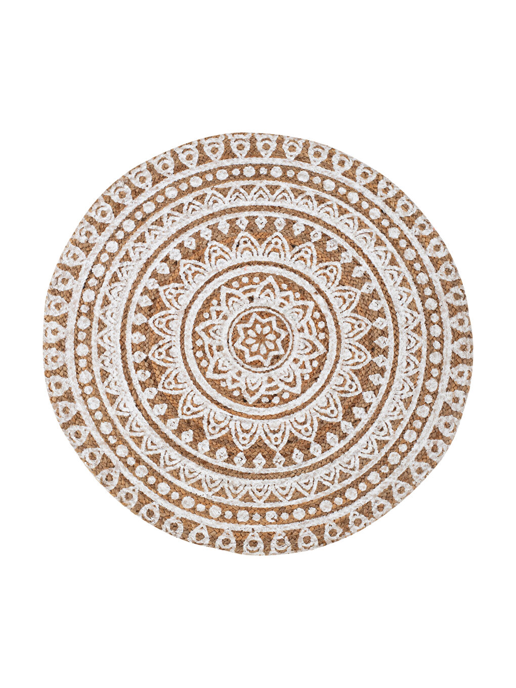 Ethnic Patterned Round Carpet 90x90 Cm-4