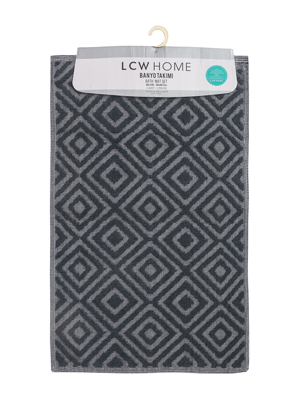 Tapis de Bain Imprimé en Coton Lot de 2-2
