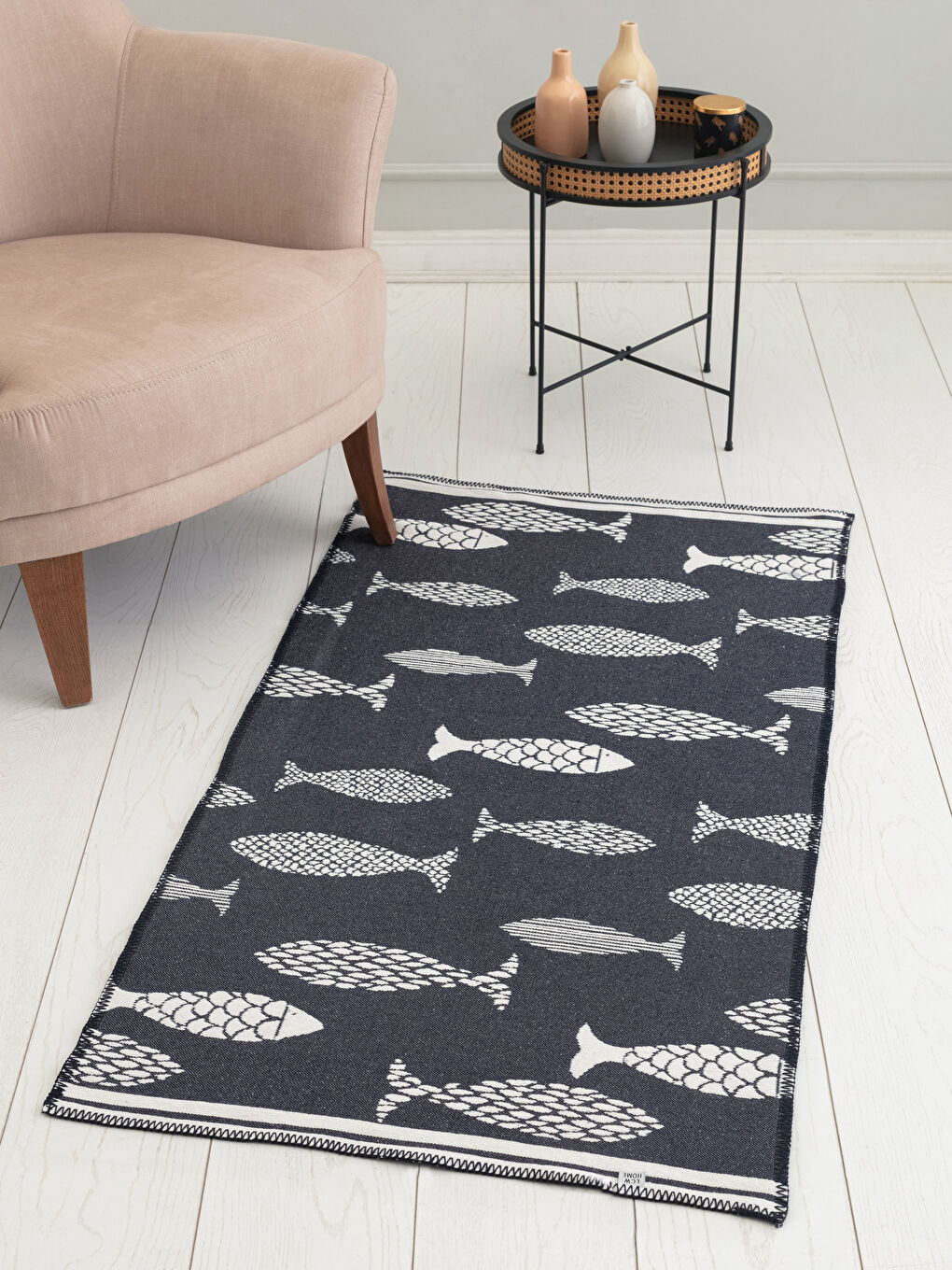Fish Patterned Rug 70x140 Cm-1