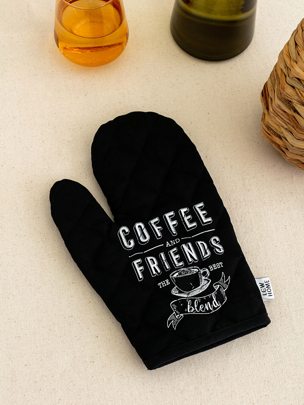 Beyaz Yazı Baskılı Fırın Eldiveni-1