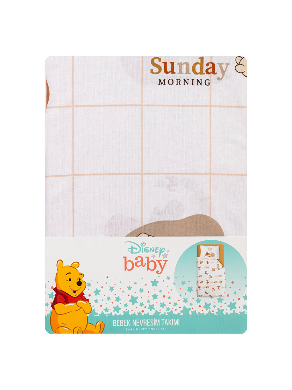 Karışık Winnie the Pooh Lisanslı Desenli Dokuma Kız Bebek Nevresim Takımı-7