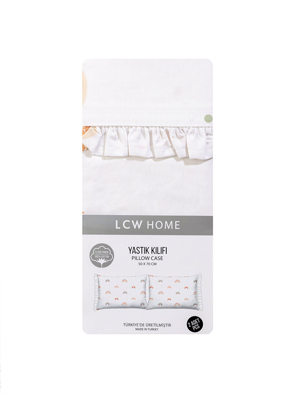 غطاء وسادة أطفال قطن مطبوع 2 قطعة 50x70 سم-3