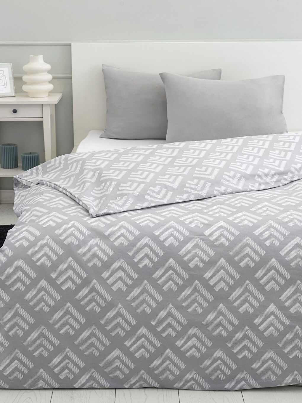 Double Oversized Cotton Patterned Duvet Cover 240x220 Cm