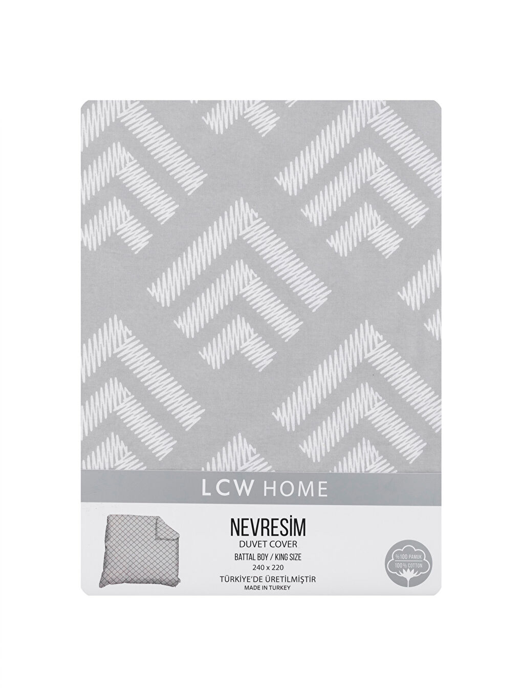 Double Oversized Cotton Patterned Duvet Cover 240x220 Cm-4