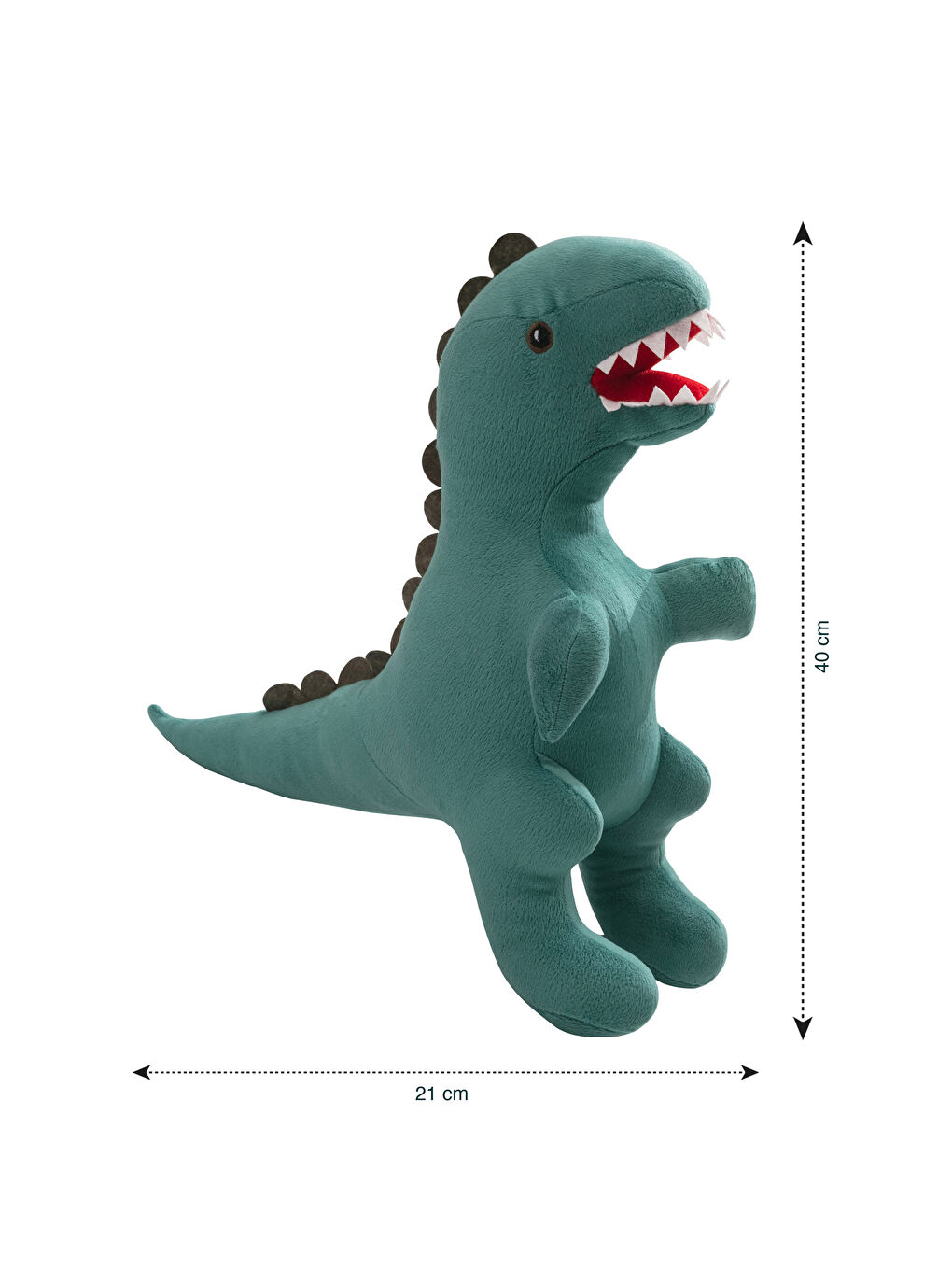 Haki Yumuşak Dokulu Dolgulu Dinozor Bebek Kırlent 33 cm-2
