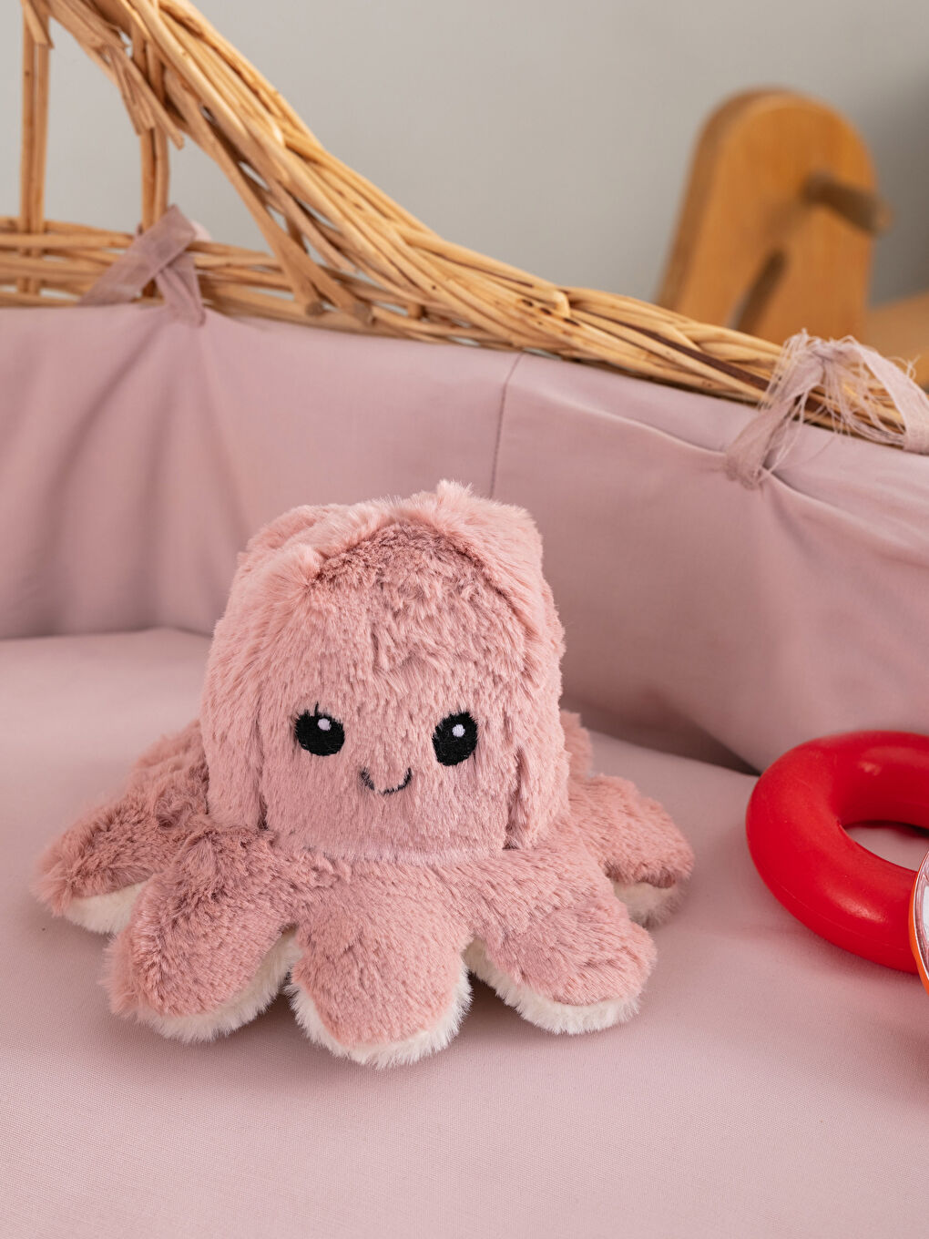 Plush Embroidered Stuffed Baby Octopus Pillow 15 Cm