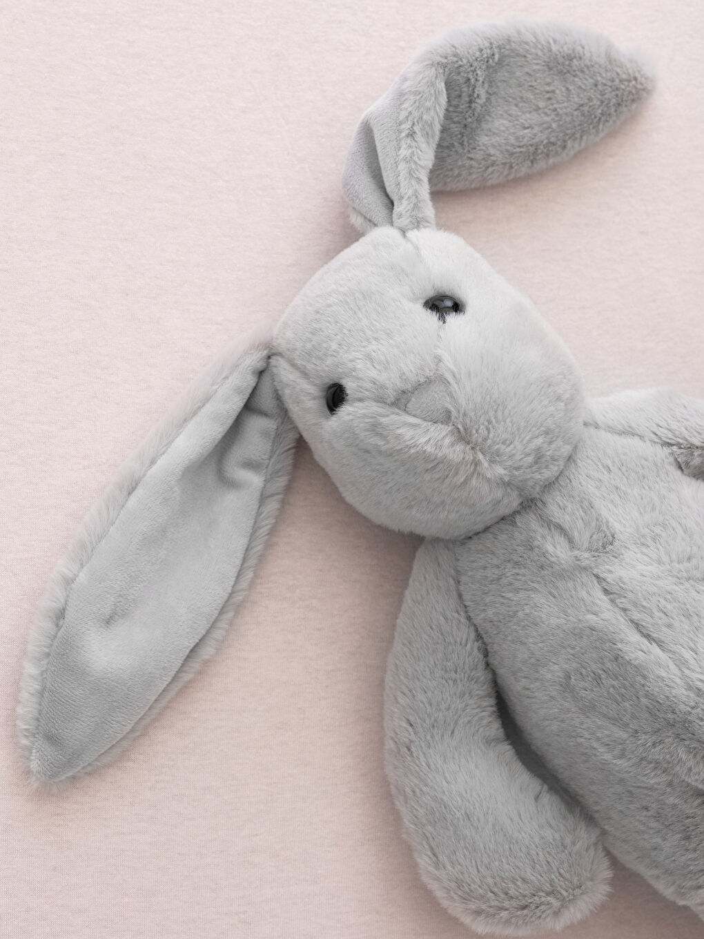 Gri Pelüş Dolgulu Tavşan Bebek Kırlent 50 cm-2