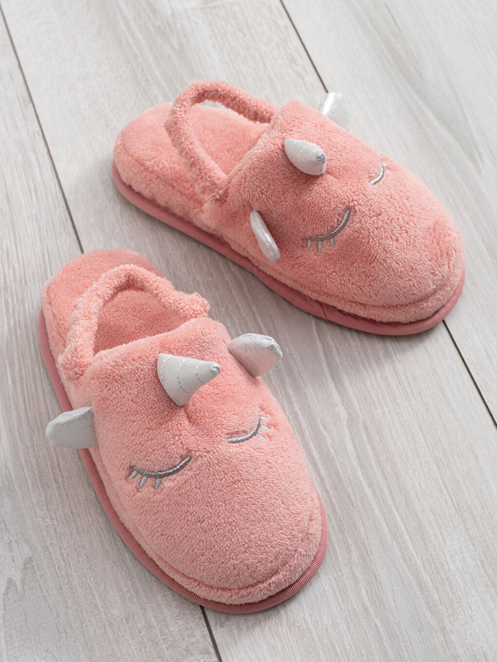 Embroidered Girls' Plush Home Slippers