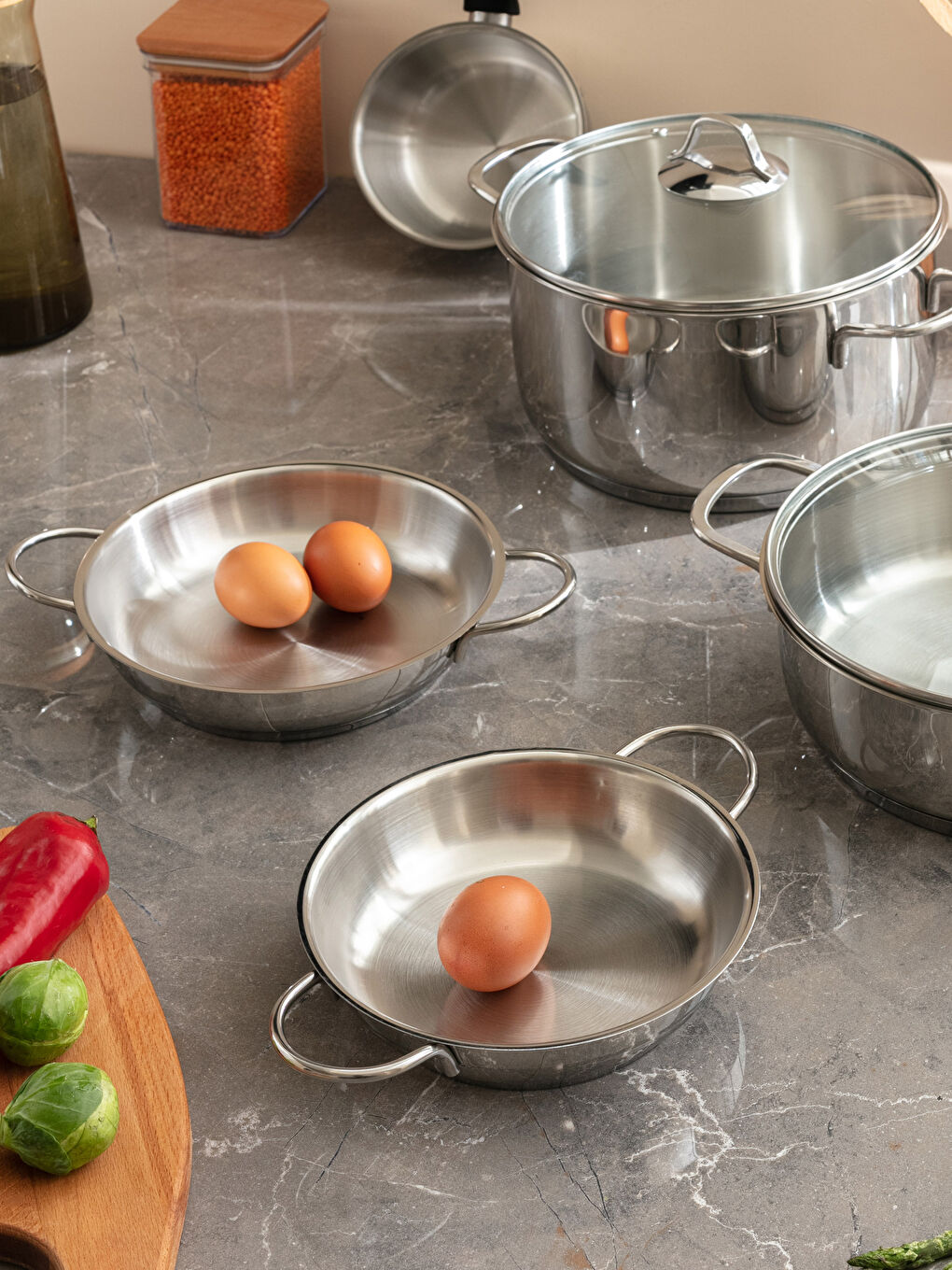 Metalik Düz Çelik Tava 18 cm