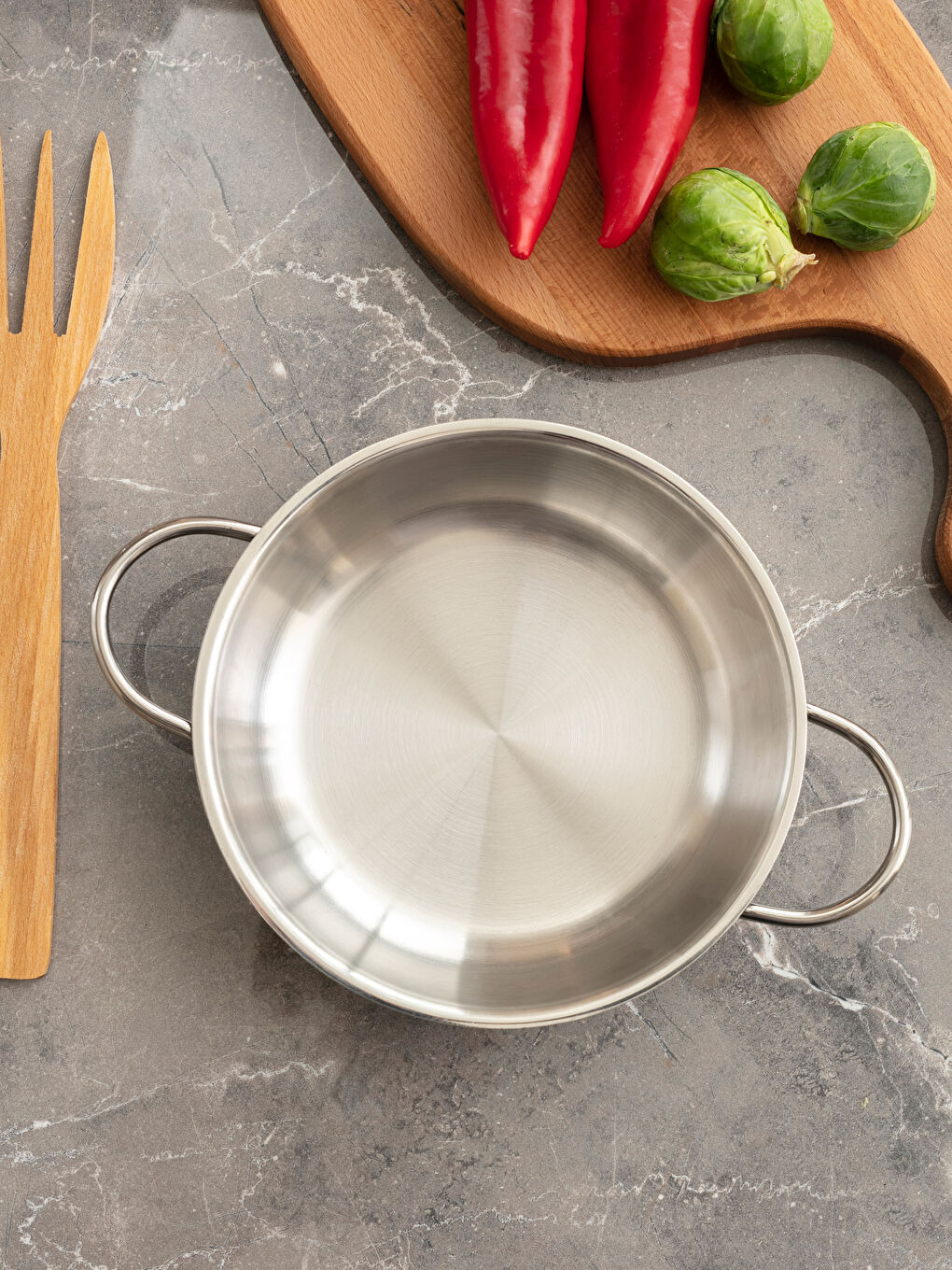 Metalik Düz Çelik Tava 18 cm-2