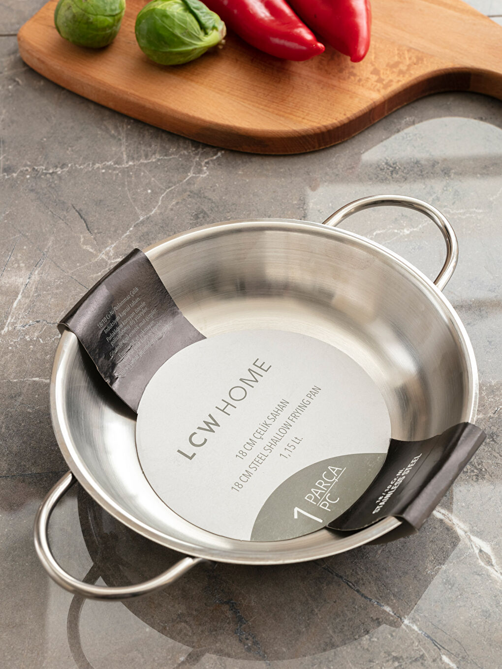 Metalik Düz Çelik Tava 18 cm-5