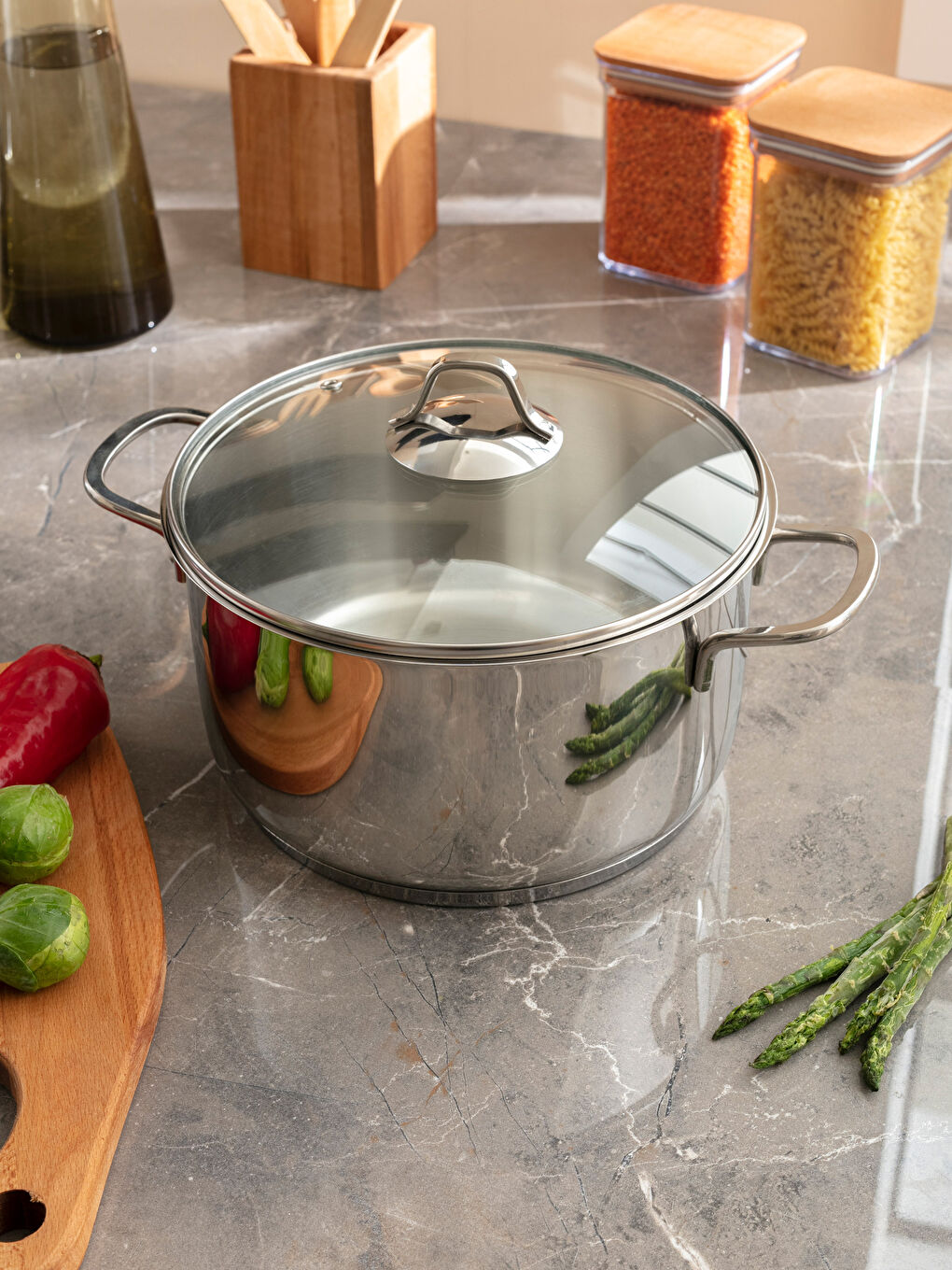 Metalik Düz Çelik Tencere 24 cm-1