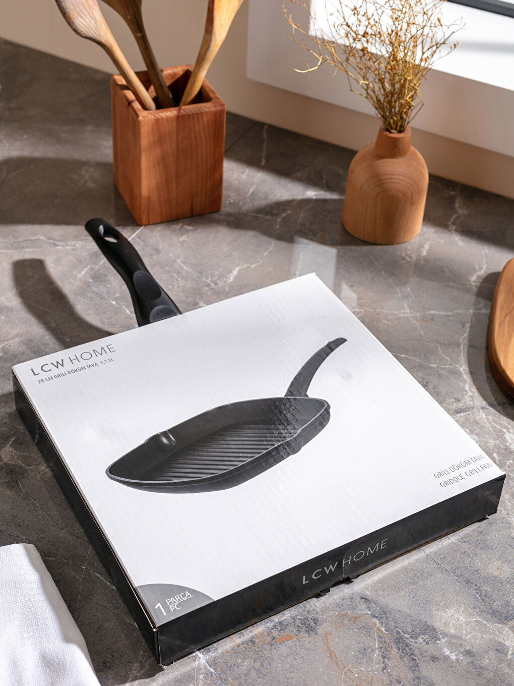 Siyah Döküm Kare Izgara Tavası 28 cm-5