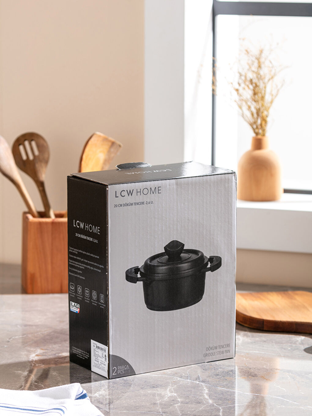 حلة حديد زهر بغطاء 20 سم-6