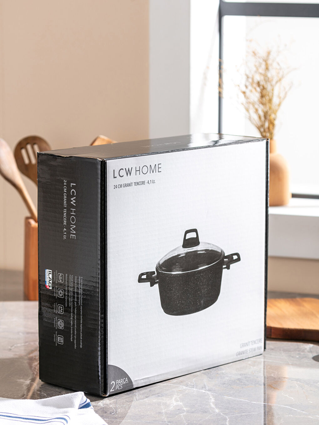 Casserole en Granit avec Couvercle en Verre 24 Cm-6