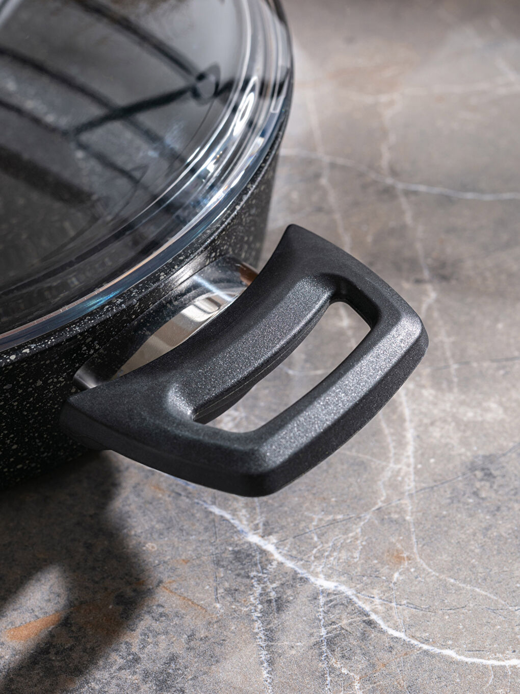 Casserole Profonde en Granit avec Couvercle en Verre 26 Cm-4