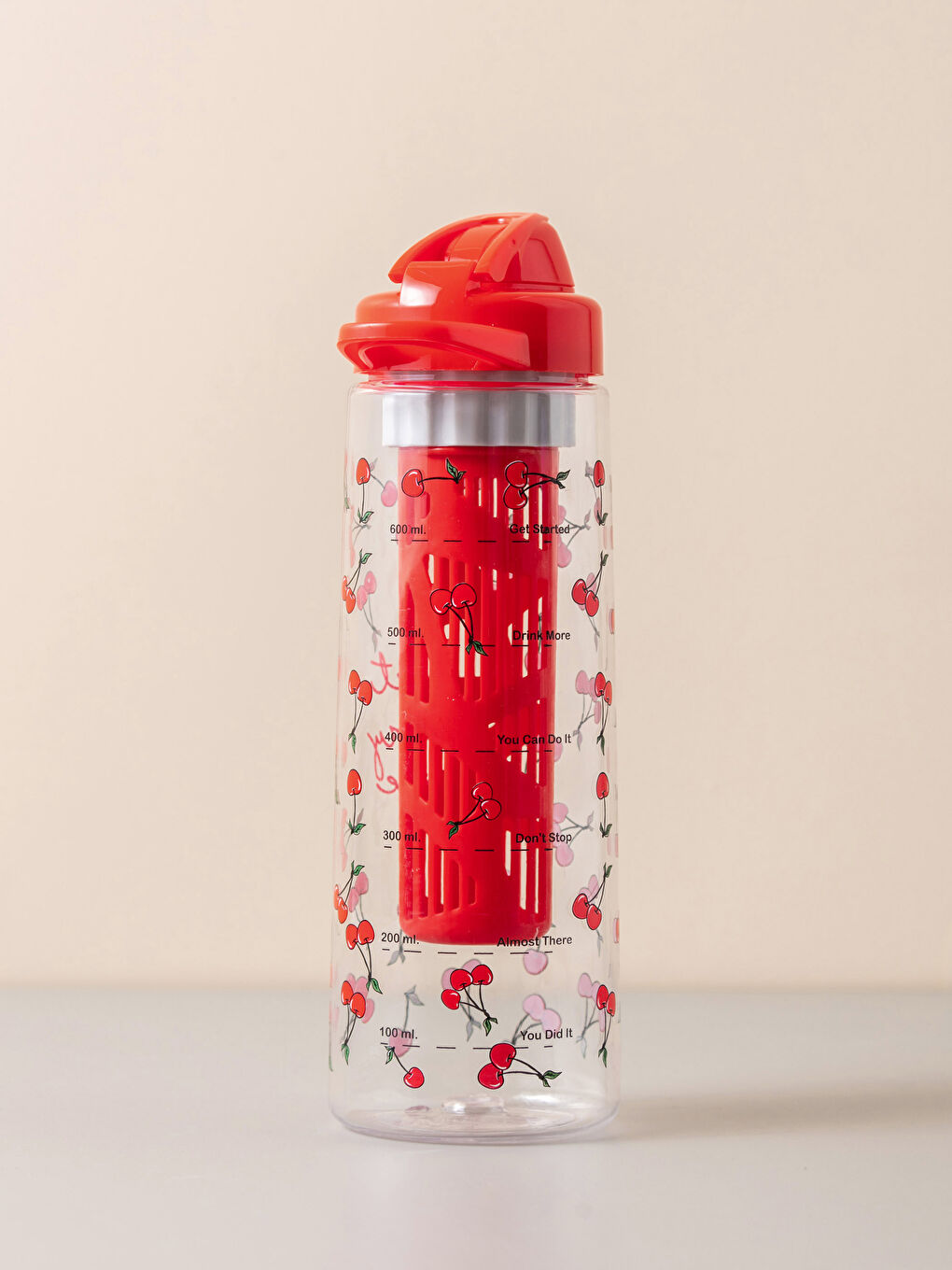 Karışık Kiraz Baskılı Kadın Detoks Matara 730 ml-1