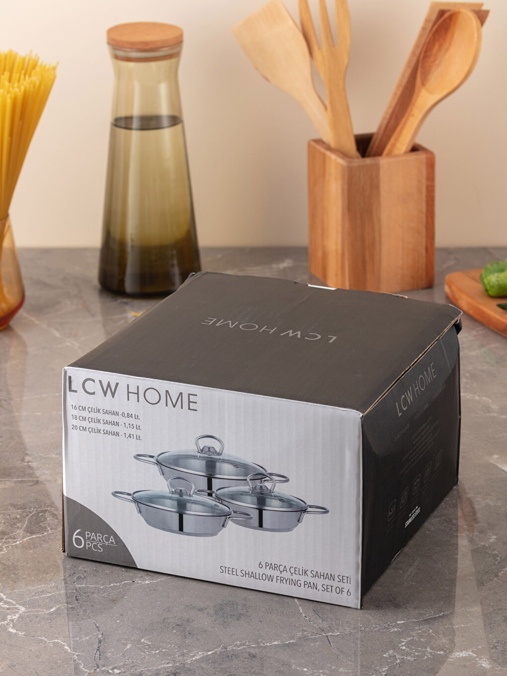 Metalik Çelik Sahan Seti 3'lü-5