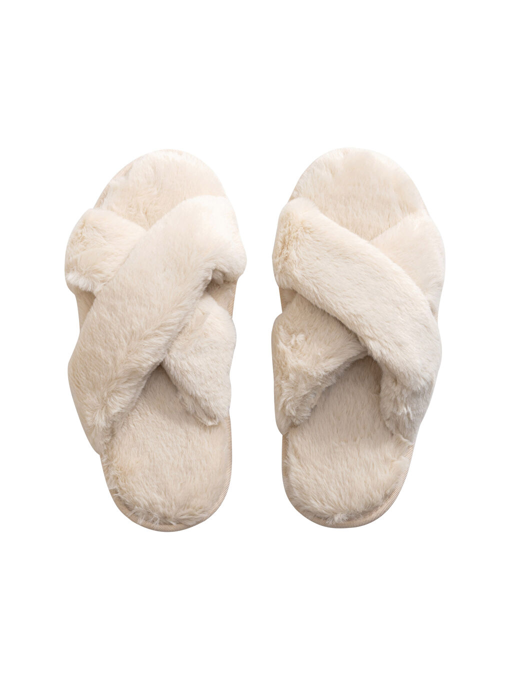 Cross Band Plush House Slippers-3