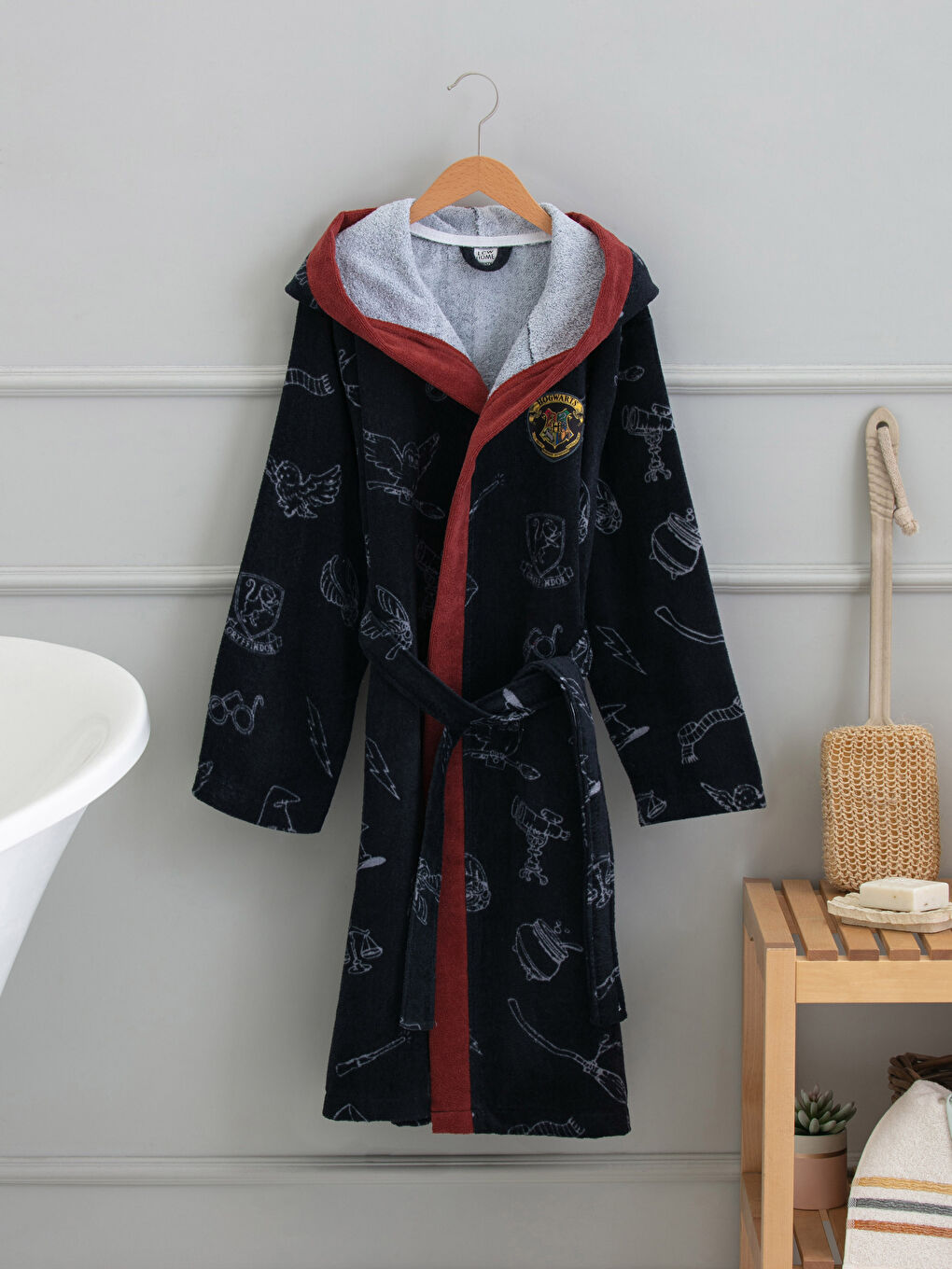 Harry Potter Licensed Velvet Long Hooded Boy's Bathrobe