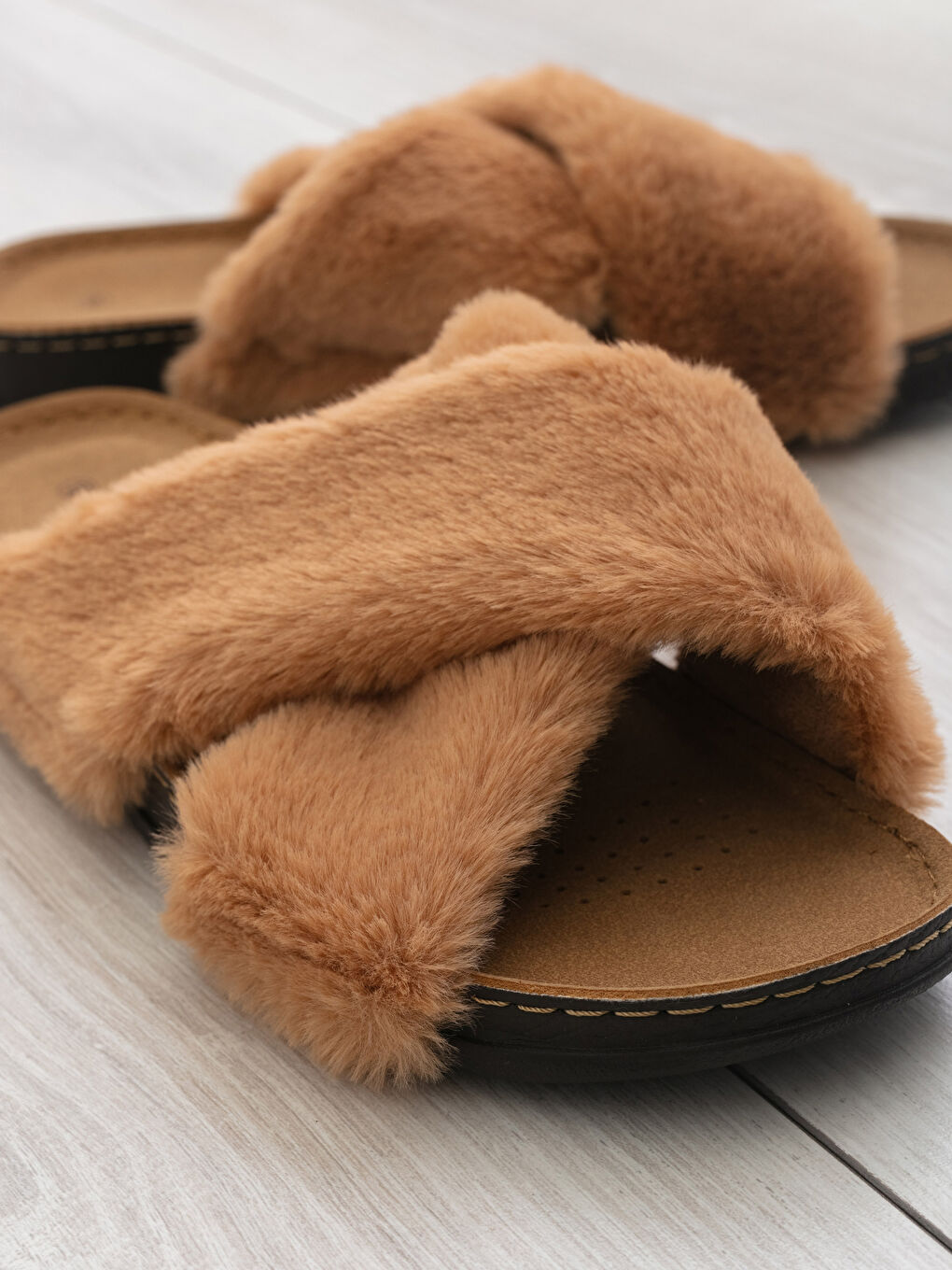 خف المنزل نساء باند متقاطع قطيفة-2