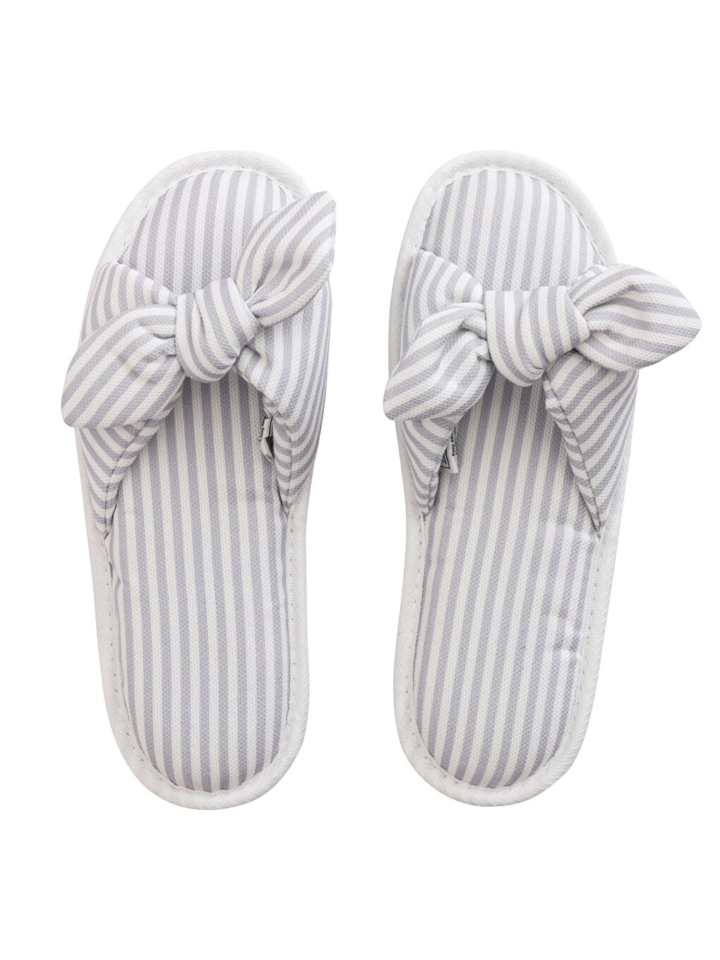 Striped Bow Women's House Slippers-4