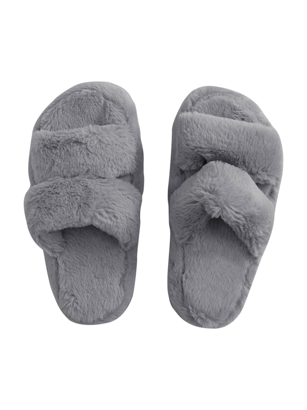 Double Band Women's Plush Indoor Slippers-4