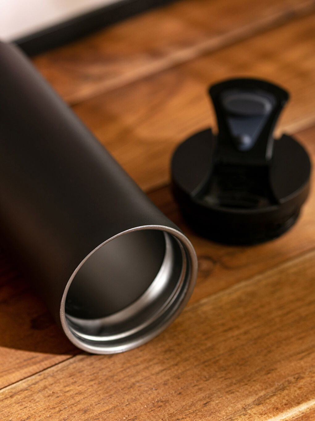 Siyah Düz Çelik Termos 400 ml-2