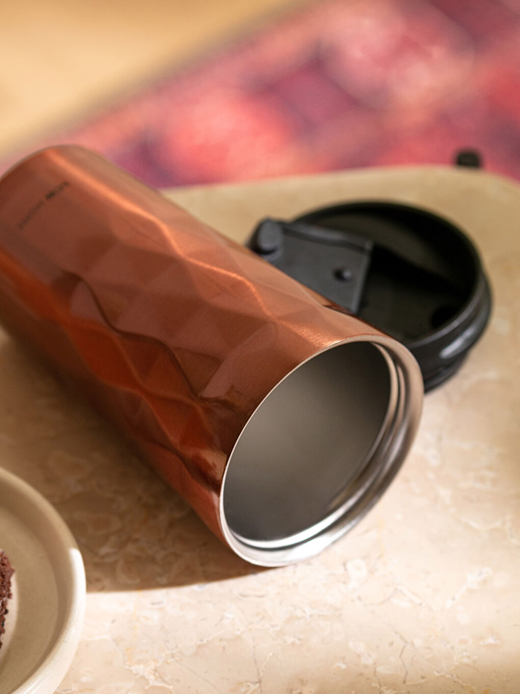 Bej Düz Çelik Termos 350 ml-3