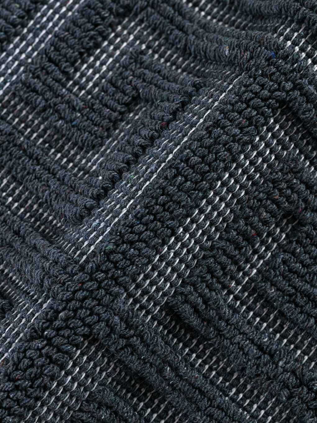 Gri Pamuklu Geometrik Desenli Banyo Paspası 50x60 cm-1