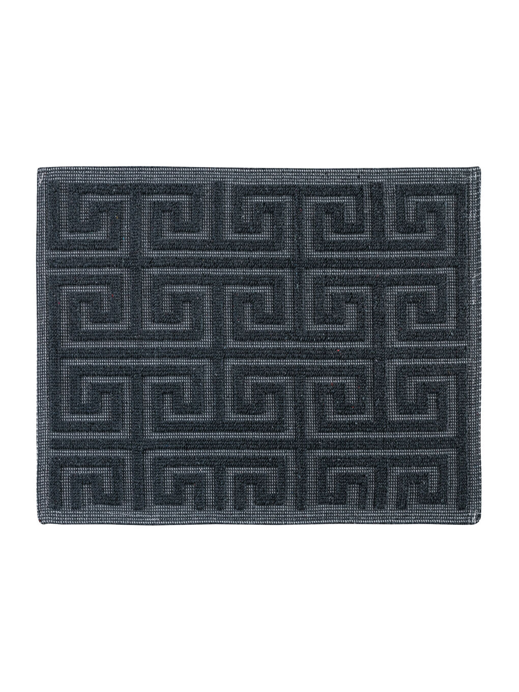 Gri Pamuklu Geometrik Desenli Banyo Paspası 50x60 cm-3