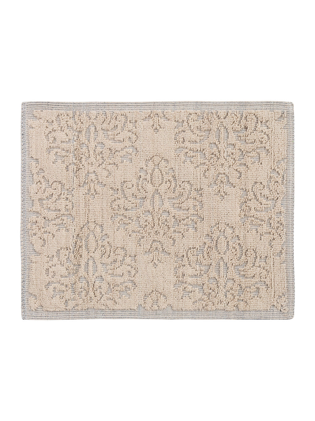 Ekru Pamuklu Desenli Banyo Paspası 50x60 cm-3