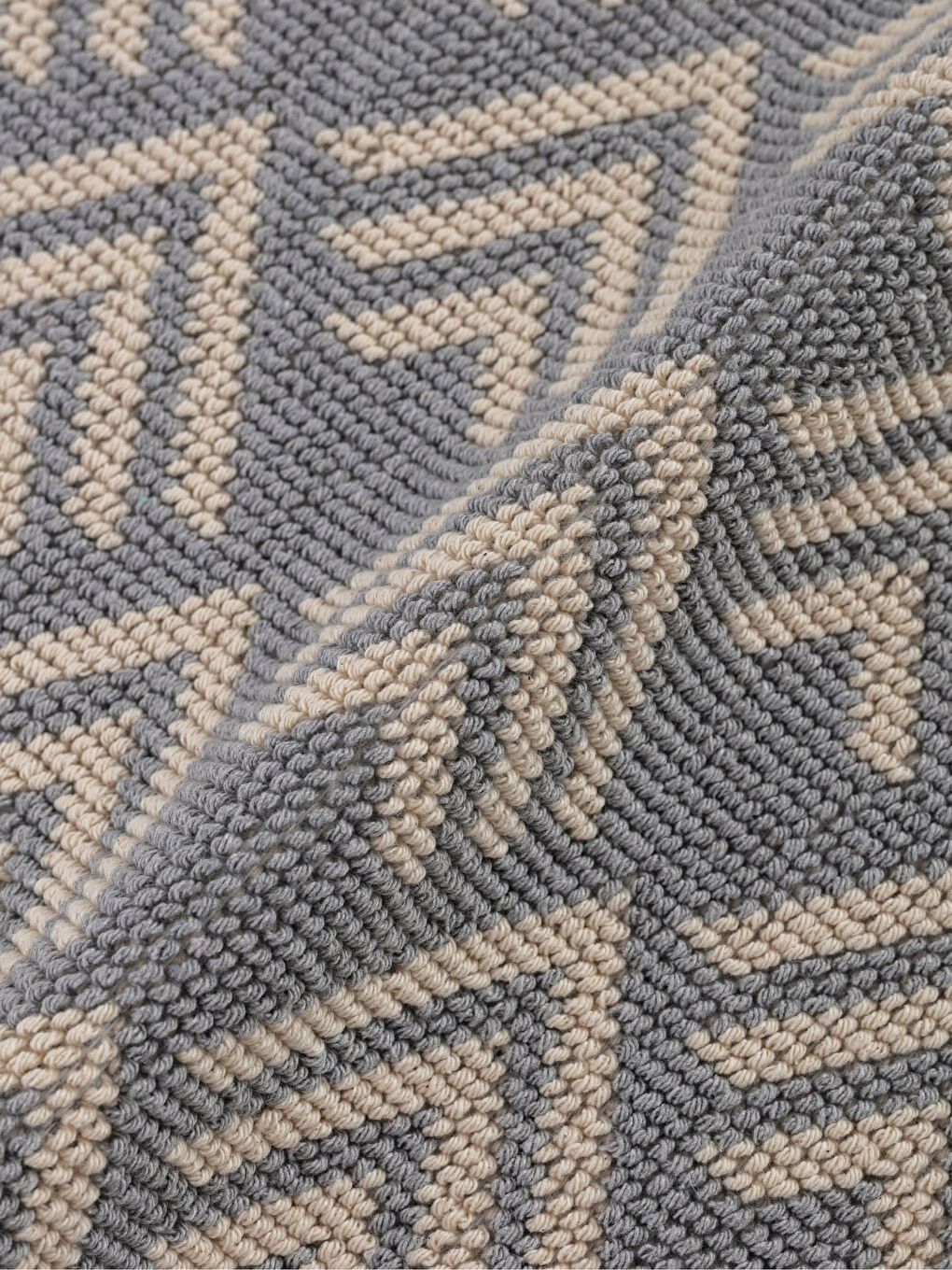 Cotton Geometric Patterned Bath Mat 50x60 Cm-1