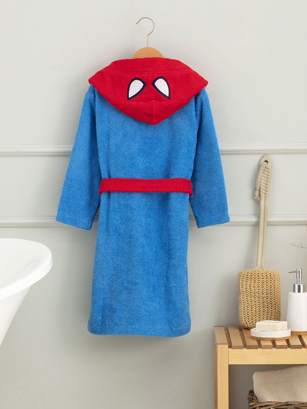 Peignoir Enfant Long À Capuche Spiderman Sous Licence-1