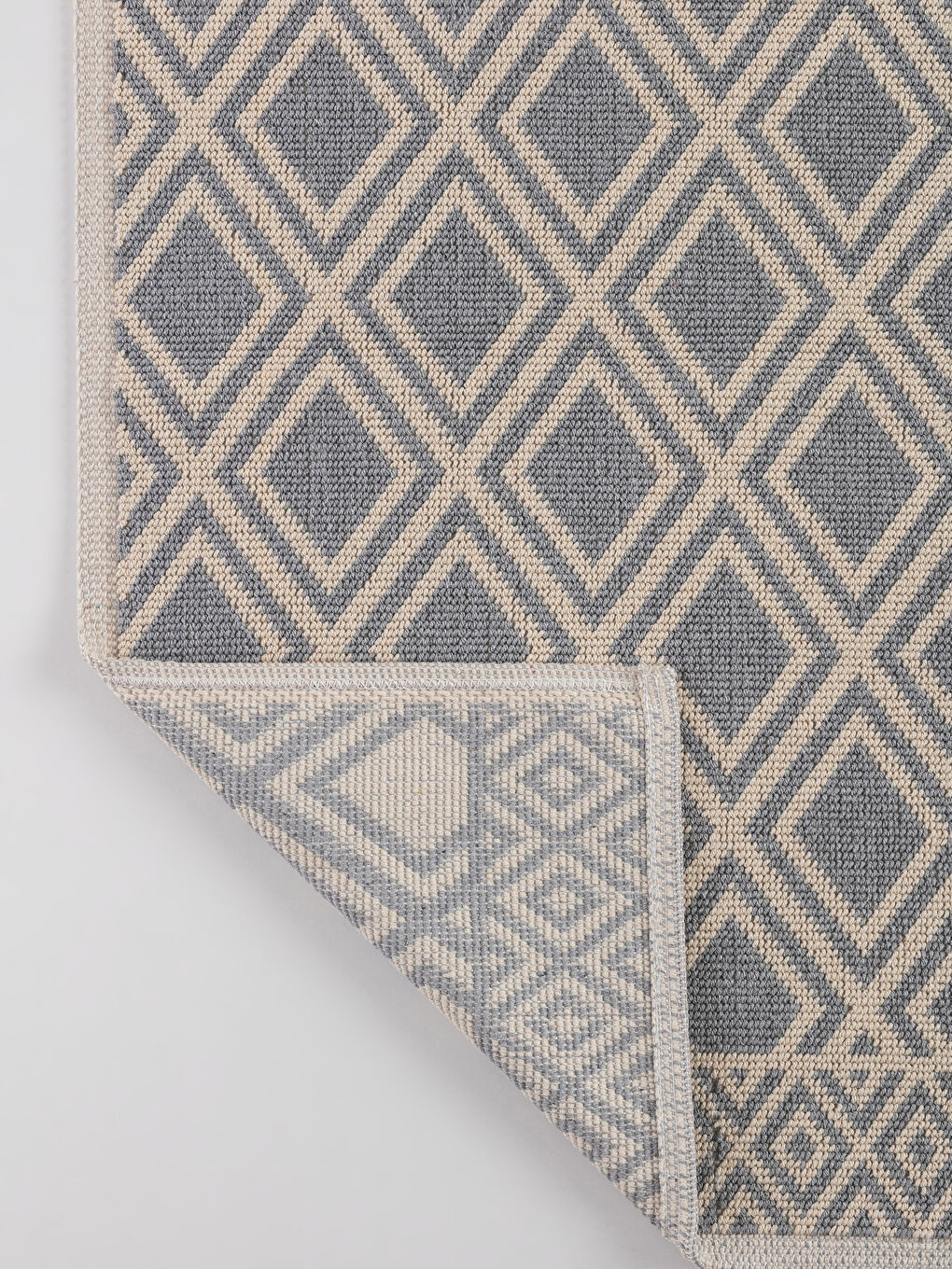 Gri Pamuklu Desenli Banyo Paspası 60x100 cm-2