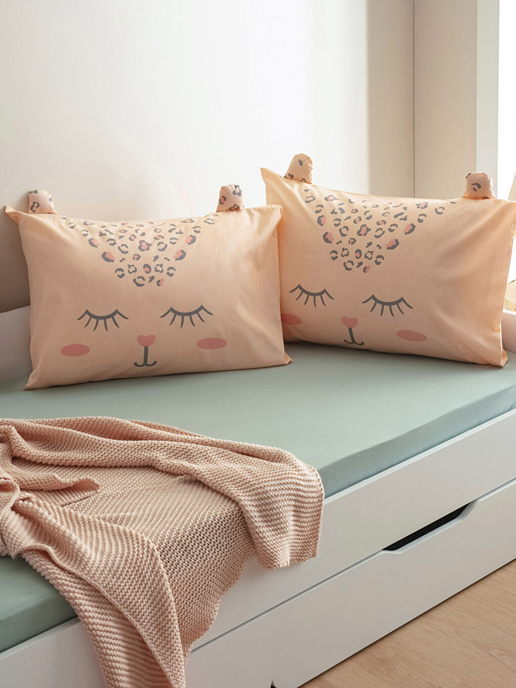 Taie d'oreiller en coton imprimé pour enfant Lot de 2 50x70 cm