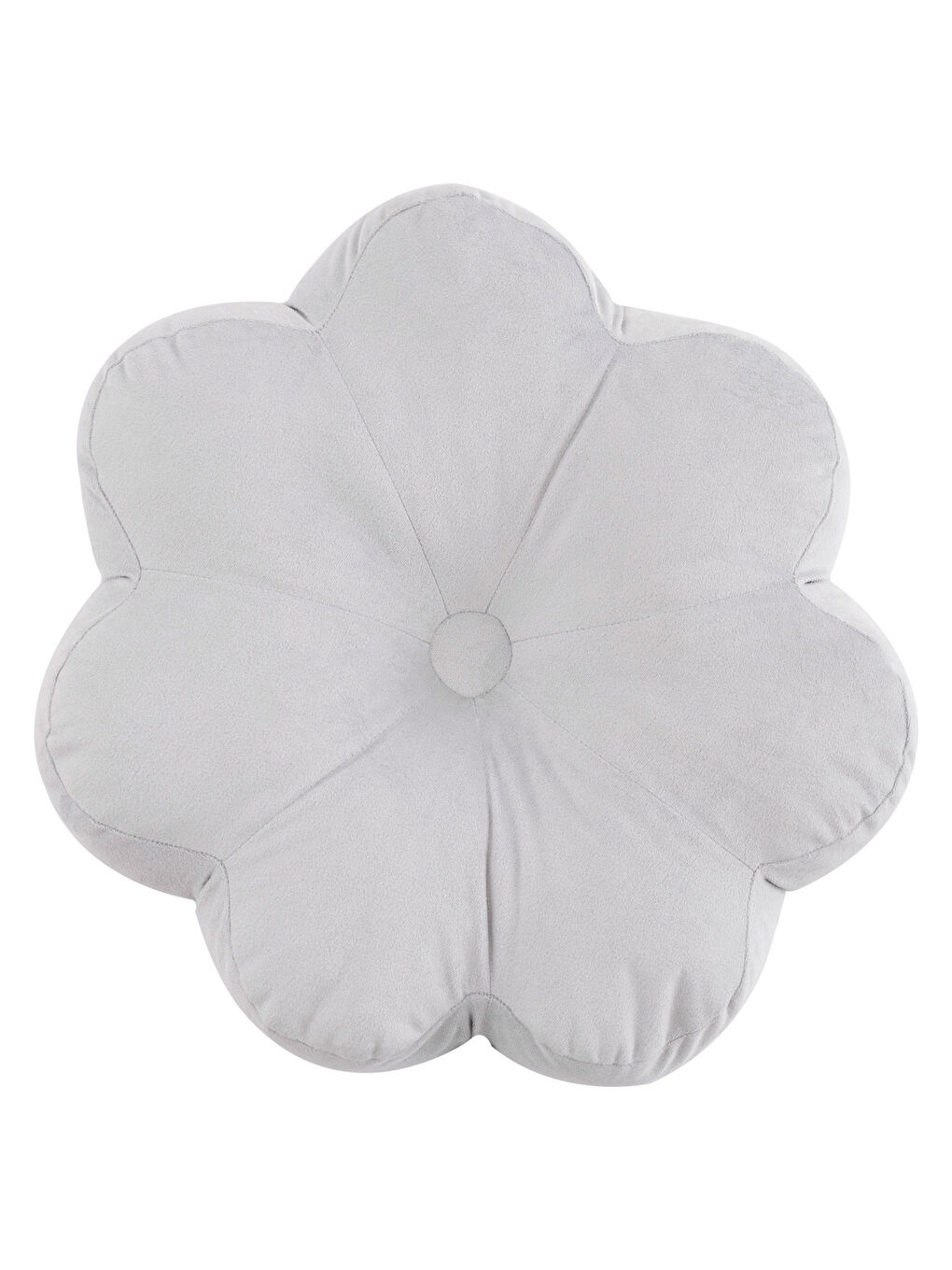 Gri Papatya Dolgulu Kadife Kırlent 40x40 cm-3