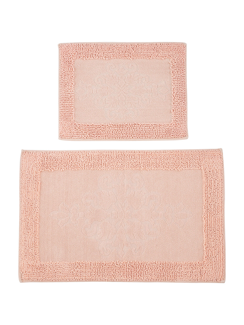 Pembe Pamuklu Desenli Banyo Paspası 2'li-4