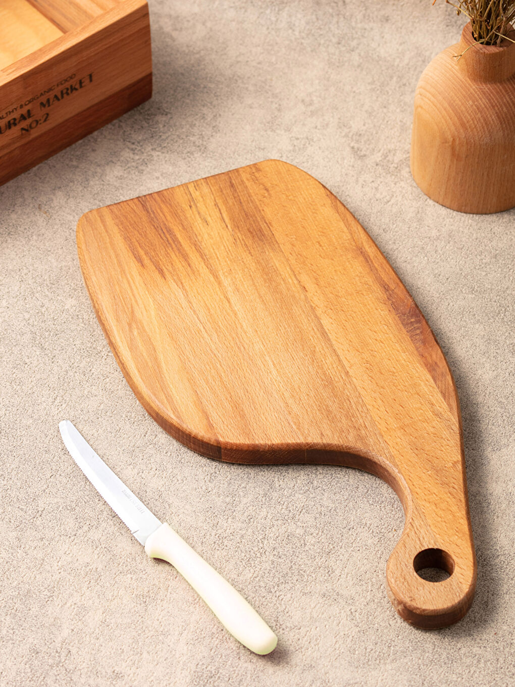 Kahverengi Düz Ahşap Kesme Tahtası 19x37x2 cm