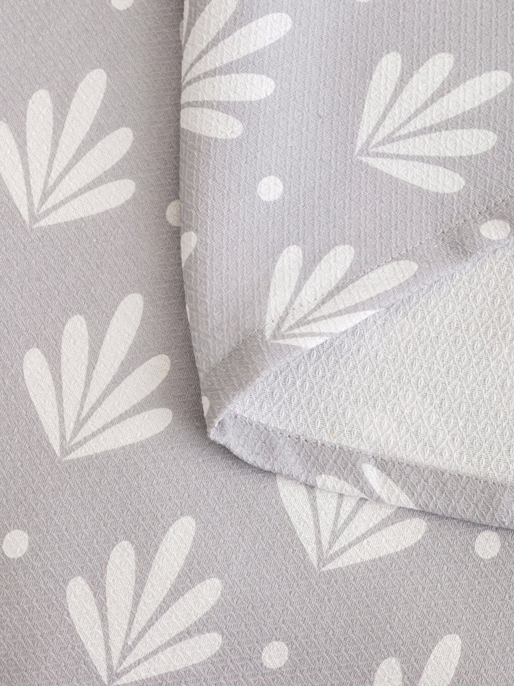 Gri Çift Kişilik Desenli Pike Takımı-5