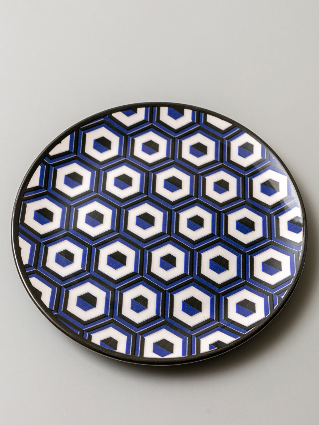 Lacivert Baskılı Seramik Tabak 19 cm-2